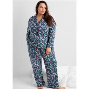 Brand New State of Day Women's Size Small Blue Floral 2 Piece Lounge Pajama Set
